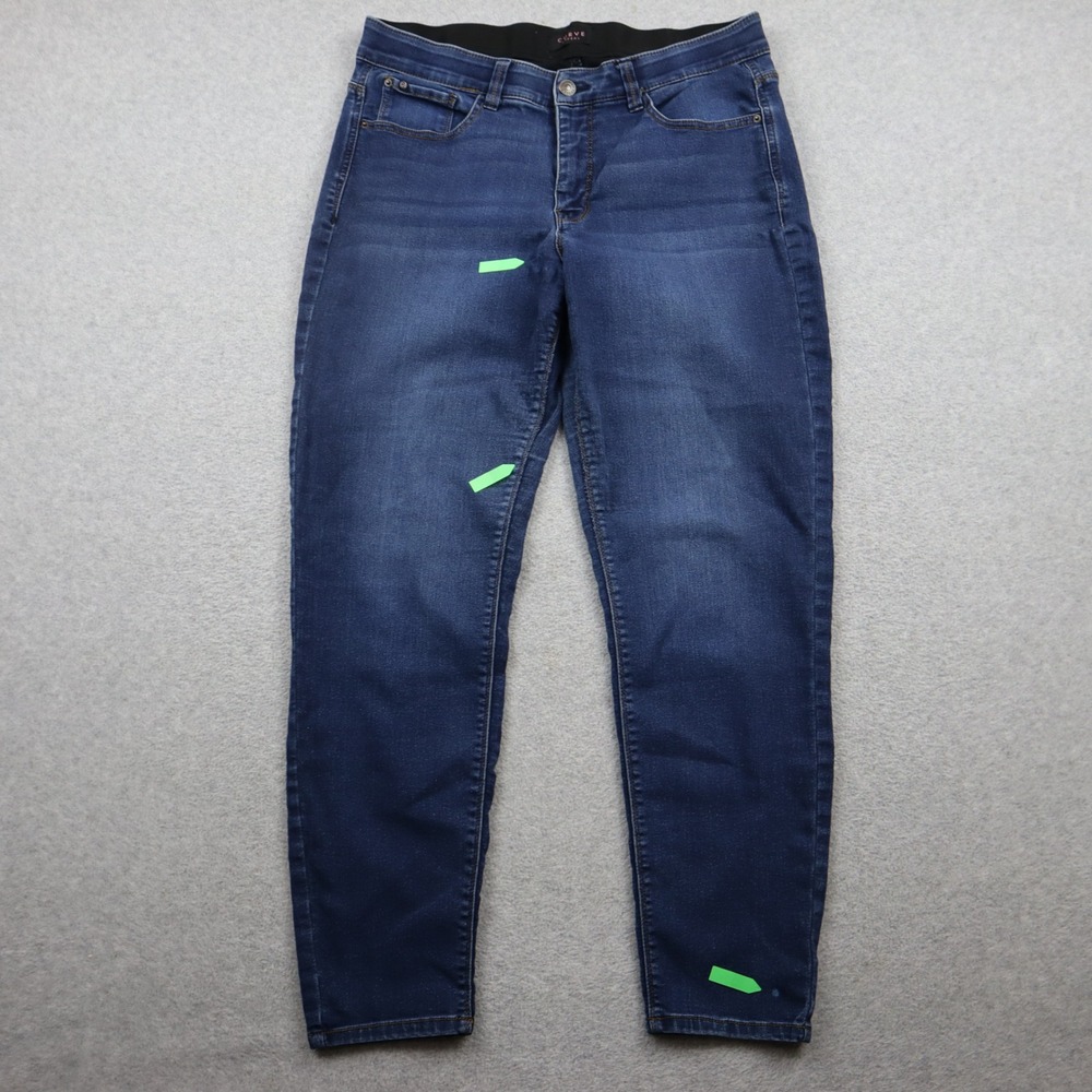 Curve Appeal Jeans Womens 12/31 Skinny Blue Stretch High Rise Dark Wash